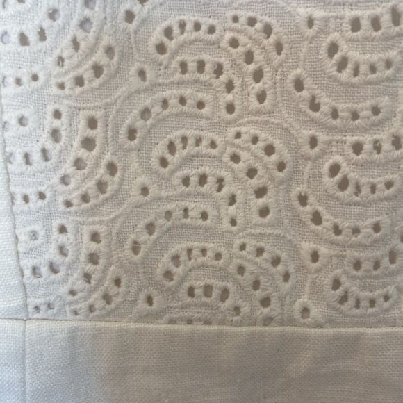 Tibi white eyelet tank blouse women’s 8 peplum zip back EUC - Picture 4 of 5